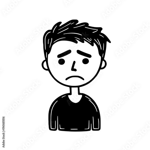 sad man cartoon illustration graphic design