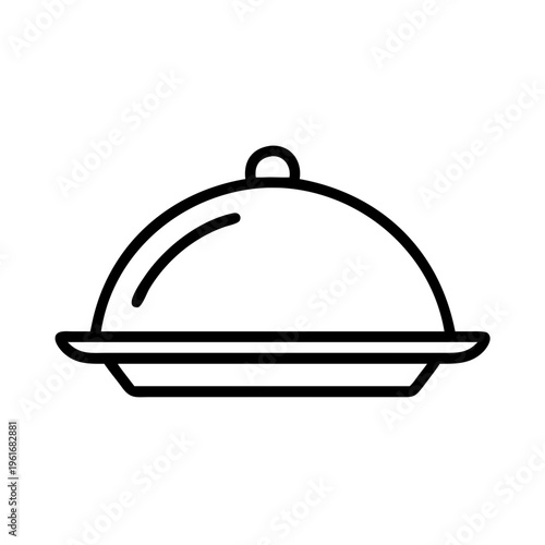 Food cloche dish cover icon representing fine dining restaurant service and catering with gourmet food presentation