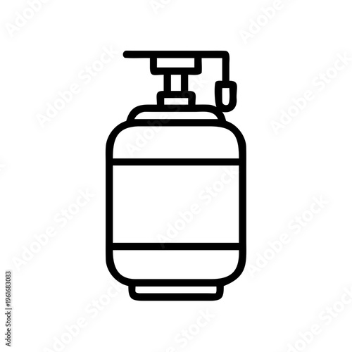 Lotion dispenser pump bottle line icon with a rounded rectangular body and dispenser mechanism