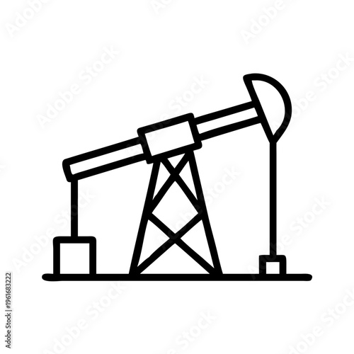 Oil pump jack industrial rig equipment extracting petroleum energy from ground oil extraction machine vector illustration