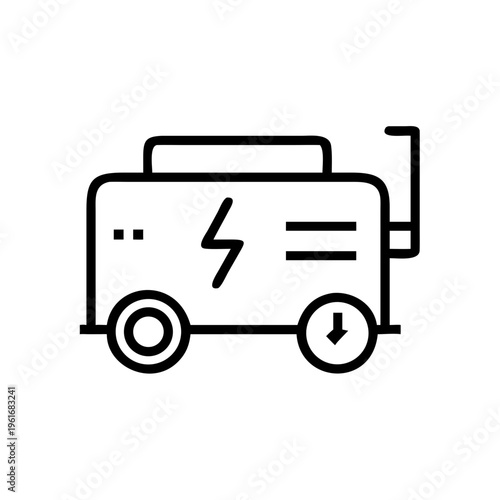Portable power generator with electrical symbol for energy and electricity