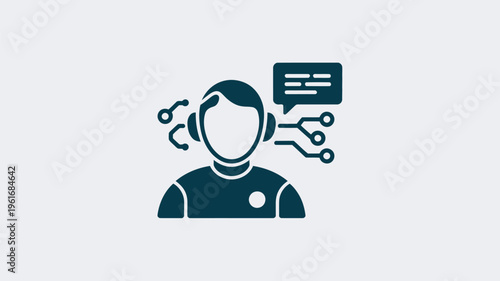 A customer service representative wearing a headset and communicating with clients online.