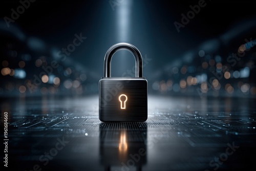 Cyber security and data protection on internet. virtual lock shield, secure access, encrypted connection. Password protected system and storage. Cybersecurity technology.