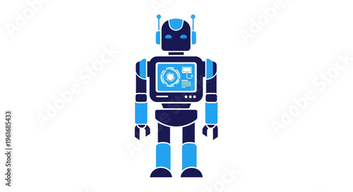 Robot with television screen on chest.