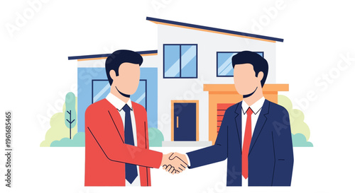 Two Businessmen Shaking Hands Agreement.