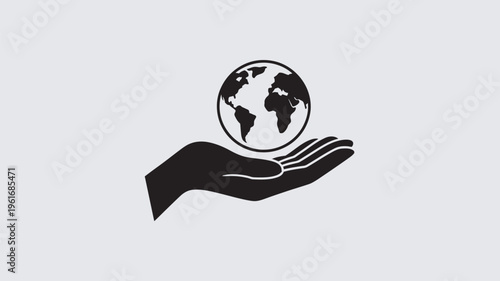 A hand cradling the Earth, symbolizing care and protection for the planet.