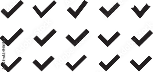 Black Checkmarks on White Background Pattern