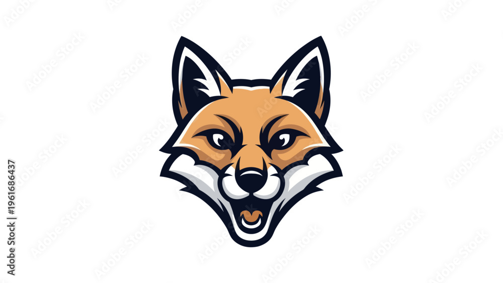 Fototapeta premium Fox head illustration on white background