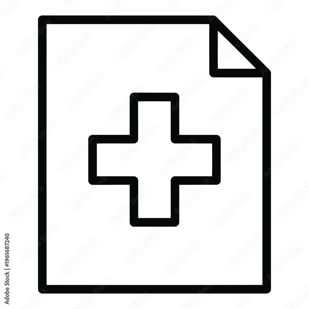 Fototapeta premium Medical document with cross symbol.