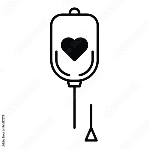 Medical IV Blood Transfusion Bag.