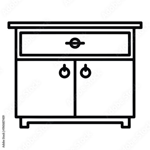 Modern cabinet with one drawer.