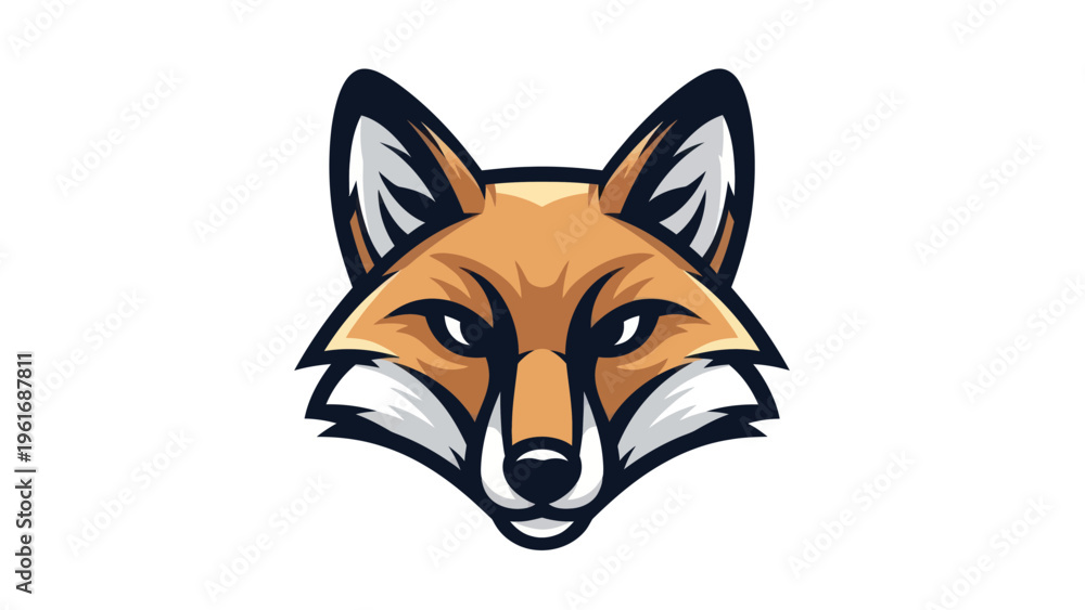 Fototapeta premium Fox head illustration on white background