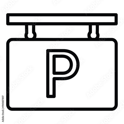 Parking Sign Board Symbol Indicator.