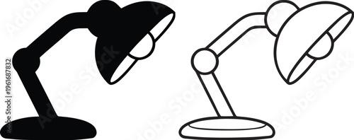 Desk lamp vector illustration office light icon design .

