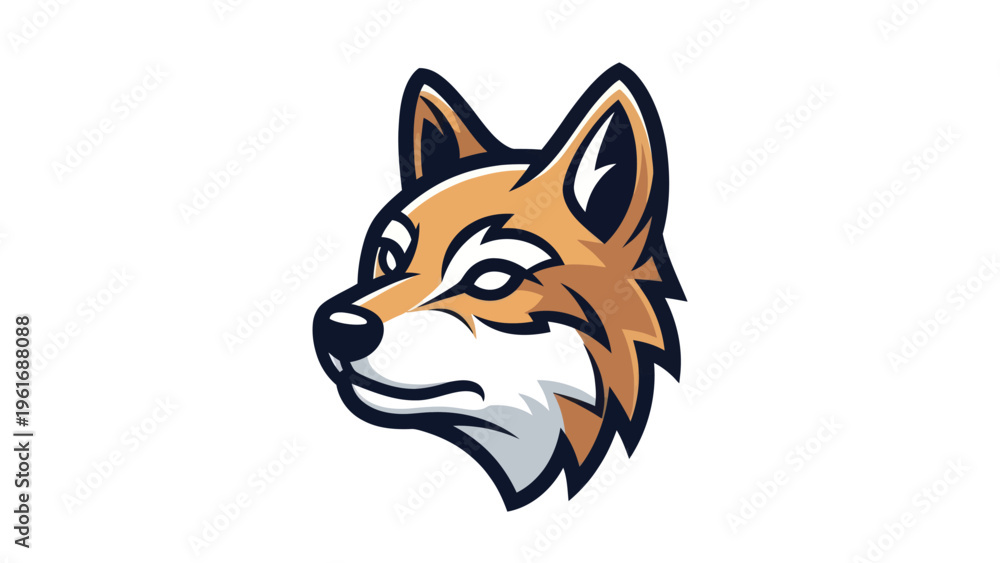 Fototapeta premium Fox head illustration on white background