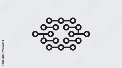A black and white illustration of a molecular structure on a plain background