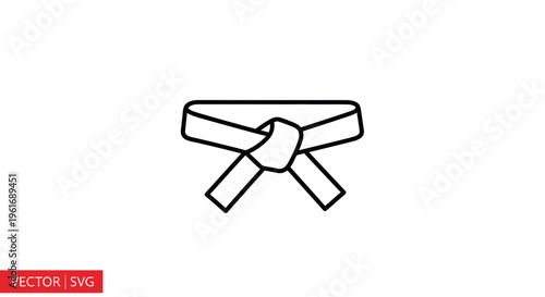 Martial Arts Belt Icon Vector - Karate, Judo, Taekwondo Obi Symbol