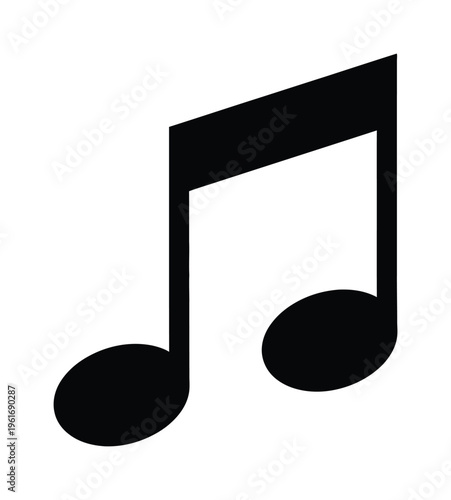 Simple vector of two connected musical notes