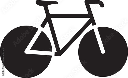 Simple Black and White Bicycle Icon