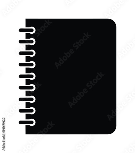 Vector of a spiral-bound notebook with lined pages