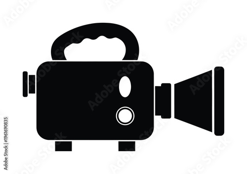 Vector of a classic vintage film camera with a lens