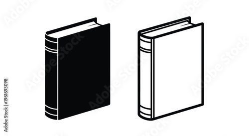 Two books one dark and one light are presented in a graphic style
