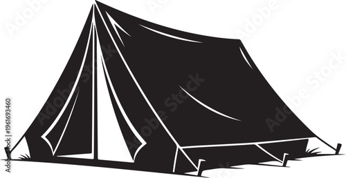 Black Tent Illustration with White Background