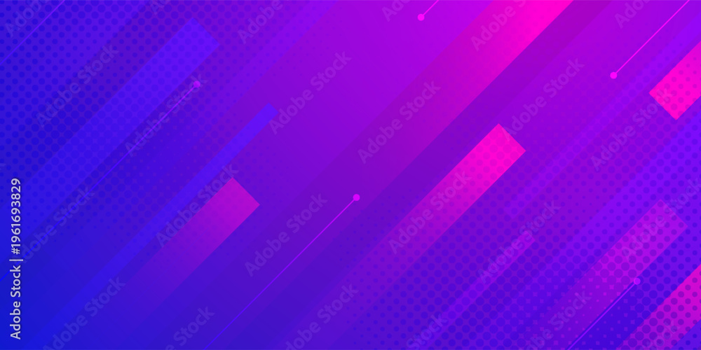 Obraz premium Vibrant Purple Abstract Geometric Background With Diagonal Lines And Futuristic Tech Elements eps10