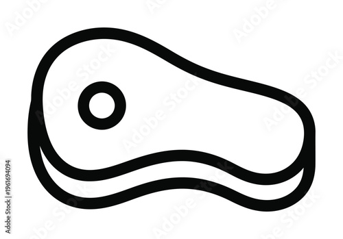 Vector of a minimalist meat cut shape with a hole in the center