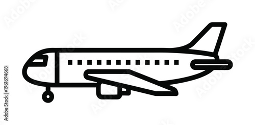 Vector of a modern commercial airplane with engines and wings