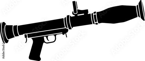 Military rocket launcher silhouette vector illustration