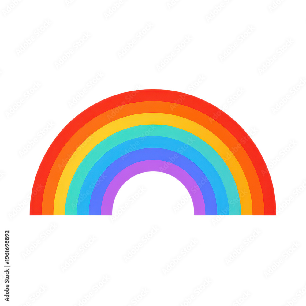 Fototapeta premium Vibrant colorful rainbow arch isolated on transparent background