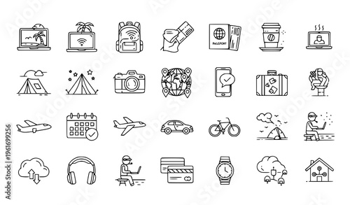 Travel and tourism icons