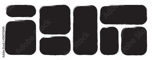 Set of grunge square template backgrounds. Vintage grunge boxes for collage, text, banner, sticker design. Vector illustration.