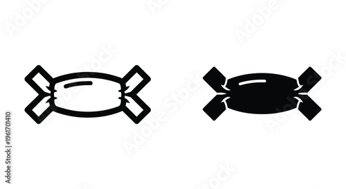 Set of candy icons, wrapped sweets, vector illustration