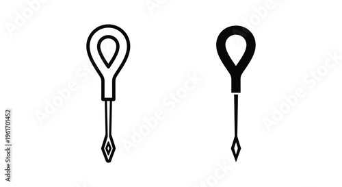 Set of screwdriver icons, outline and solid style