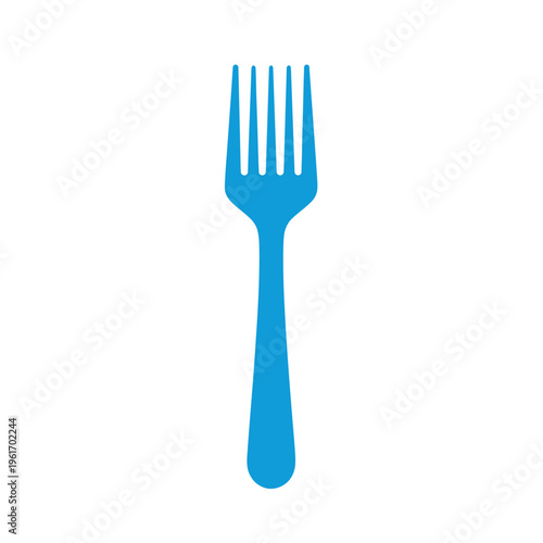 A Bright Blue Dining Fork Isolated