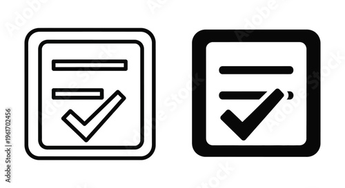 Checklist icon set, task completed symbol, vector illustration