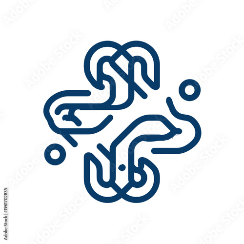 Abstract medical symbol with intertwined snakes