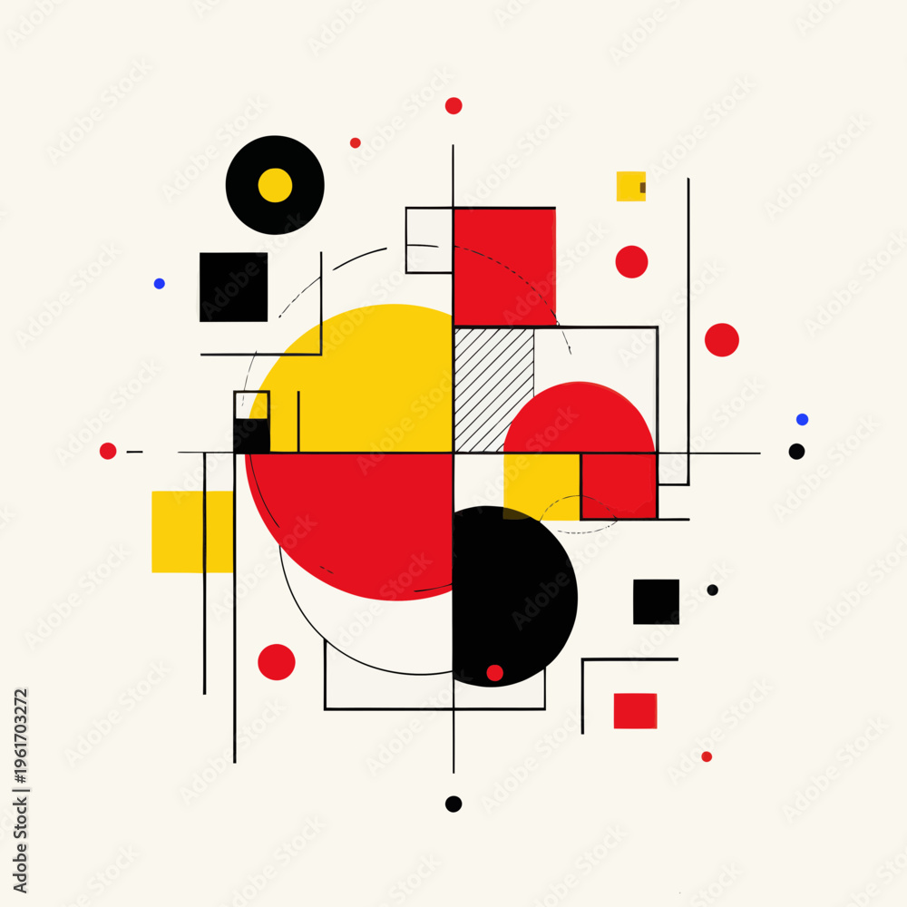 Obraz premium Bauhaus Geometric Abstract Pattern Design