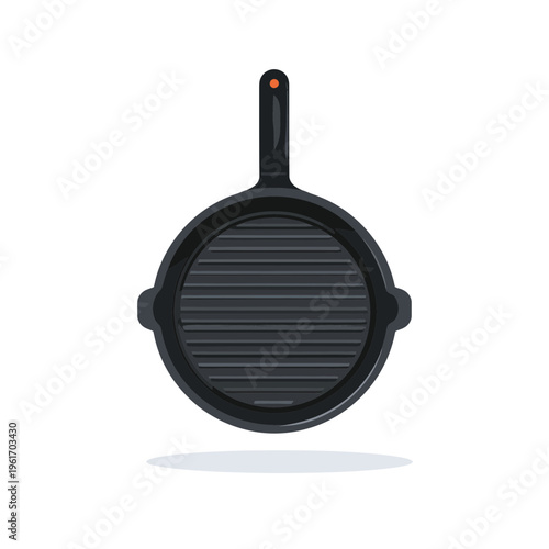 Black Cast Iron Grill Pan With Handle