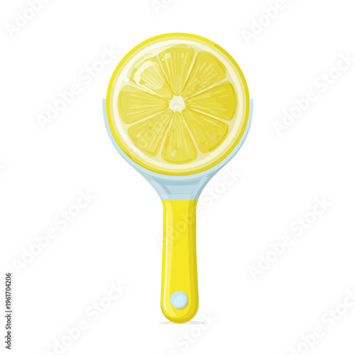 Bright Yellow Lemon Squeezer Tool with Slice