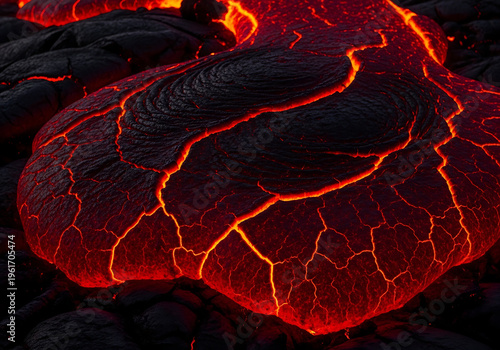 Wallpaper Mural Fiery red and black cracked earth texture background. Abstract molten lava flow, dramatic high-resolution surface design for gaming and technology themes Torontodigital.ca