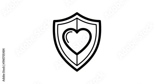 Free Download Heart shaped shield protection symbol icon - GFXLoad