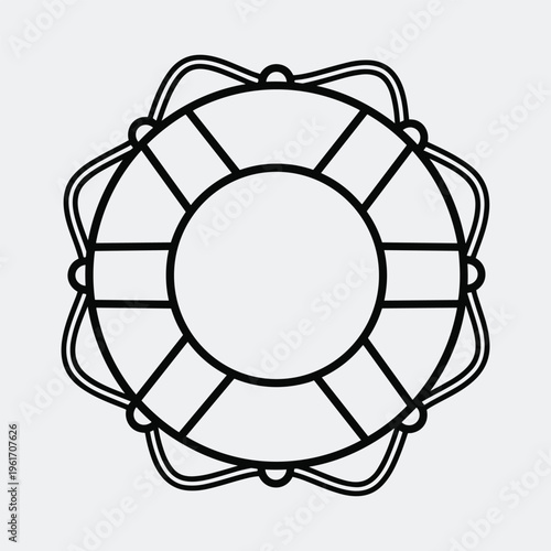 Modern lifebuoy design with intricate lines and circular shape