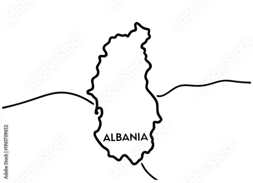 Albania map, country outline, vector illustration, geographic shape