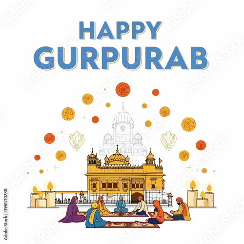 Happy Gurpurab Vector Poster