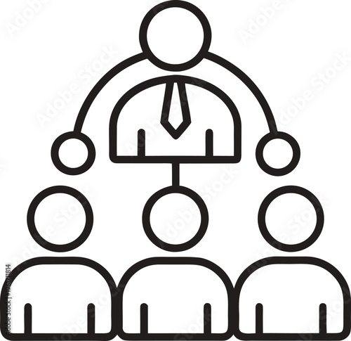 Business Hierarchy Management Icon Design

