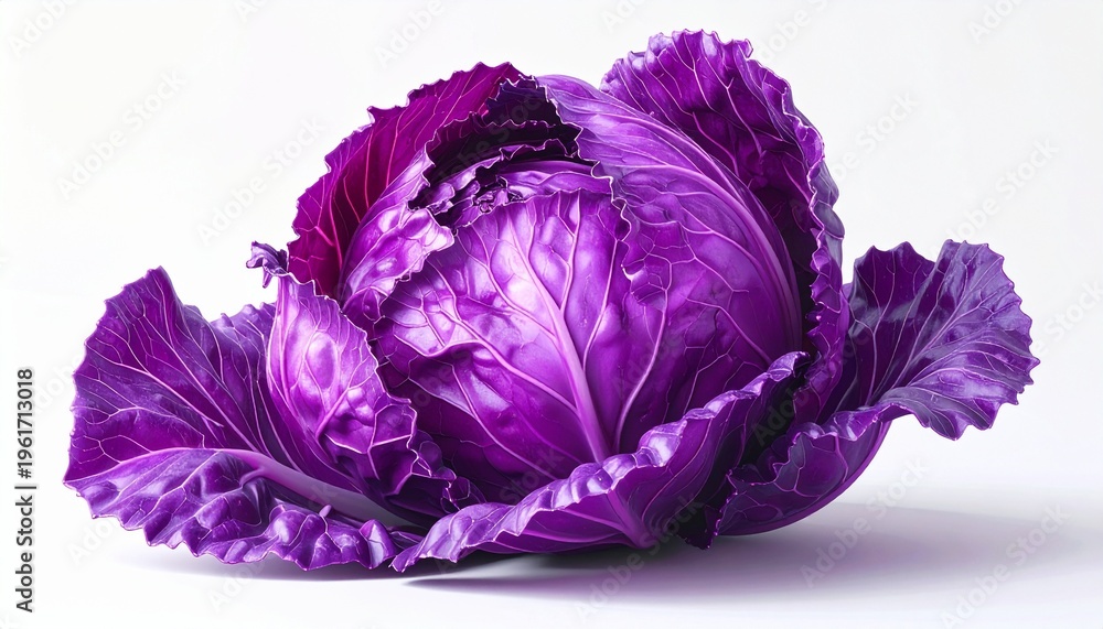 Obraz premium Vibrant Purple Cabbage Head Displaying Rich Color and Texture.