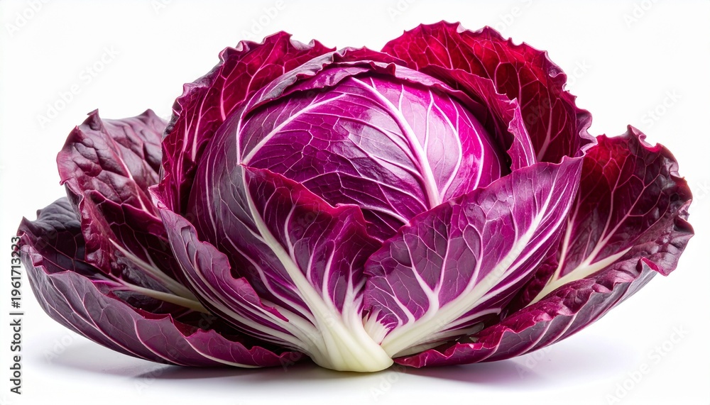 Obraz premium Vibrant Radicchio Head - A Close-Up of Italian Chicory.